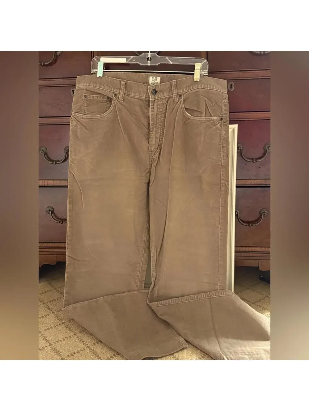 J. Crew brown thin waled corduroy pants 35 x 32 Relaxed Fit